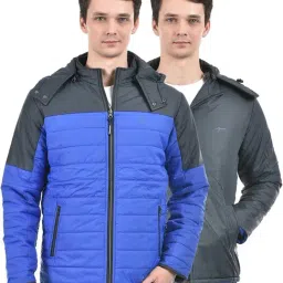 Integriti Royal Blue & Navy Regular Fit Reversible Jacket-image-59