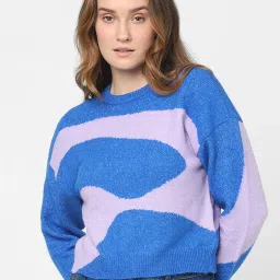 Vero Moda Blue & Lavender Printed Sweater image 1