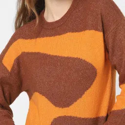 Vero Moda Brown & Orange Printed Sweater image 5