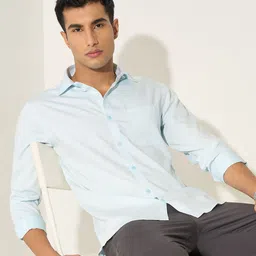 Peregrine by Pantaloons Spread Collar Regular Fit Chest Pocket Formal Shirt-picture-10