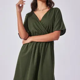 The Label Life Olive Wrap Dress-picture-13