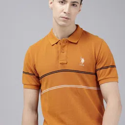 U.S. Polo Assn. Striped Polo Collar Pure Cotton Slim Fit T-shirt-picture-43