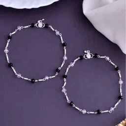Sangria Silver-Plated Artificial Beads Anklet-picture-42
