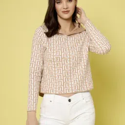 Mafadeny Beige Printed Sweater-picture-12
