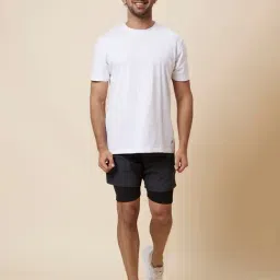 Globus Dark Grey Regular Fit Cotton Sports Shorts With Inner image 5