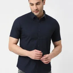 Dragon Hill Navy Slim Fit Shirt-image-51