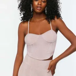 Forever 21 Pink Self Pattern Crop Top-picture-23