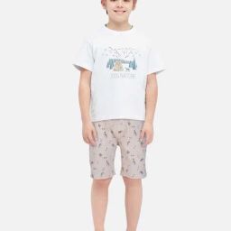 Gini & Jony Kids Beige Cotton Printed Shorts-picture-8