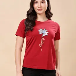 CORSICA Women X-Dry Soft Floral Printed Round Neck T-shirt-image-4