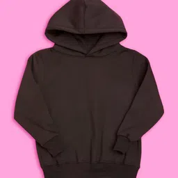 NUSYL Fleece Full Sleeve Solid Hooded Sweatshirt - Brown-picture-24