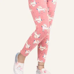 Ariel Cotton Knit Unicorn Printed Leggings - Pink-picture-23