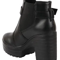 Shoetopia Solid Boots - Black image 3