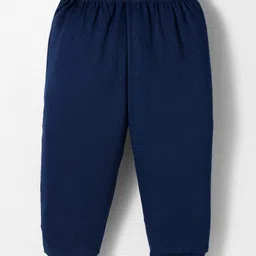 Ollypop Interlock Knit Full Length Lounge Pant With Text Patch - Navy Blue image 2