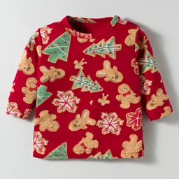 Kidi Wav Pack Of 3 Full Sleeves Gingerbread Cookies & Lion In Car Printed Tee - Multi Colour image 2