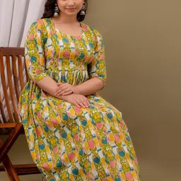 Style Heaven Floral Printed Pure Cotton Maternity Gotta Patti Kurti image 4