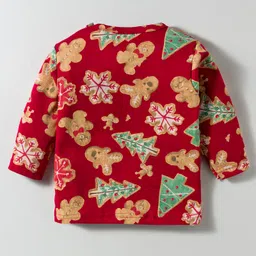 Kidi Wav Pack Of 3 Full Sleeves Gingerbread Cookies & Lion In Car Printed Tee - Multi Colour image 3