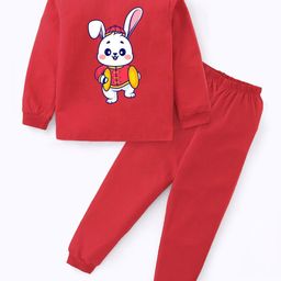 BLUSHES Kids Dancing Rabbit Printed Pure Cotton Night Suit-picture-15