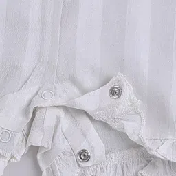 BABY GO Cotton Half Sleeves Striped Romper - Grey image 5