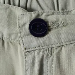 Olio Kids Cotton Knit Above Knee Length Shorts with Text Print - Olive Green image 3