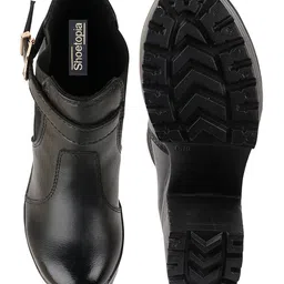 Shoetopia Solid Boots - Black image 5