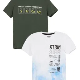 Fame Forever by Lifestyle Boys Pack of 2 Typography Printed T-shirt-picture-47
