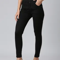 showoffff SHOWOFF Black Denim Slim Fit Mid Rise Jeans image 3