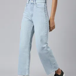 showoffff SHOWOFF Light Blue Denim Relaxed Fit Mid Rise Jeans image 3