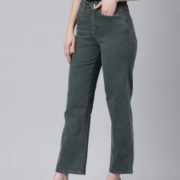 showoffff SHOWOFF Olive Denim Mid Rise Jeans image 3