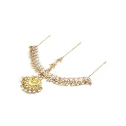 Zaveri Pearls Gold Tone Peacock Inspired Kundan Mathapatti Style Maangtikka-ZPFK13112 image 3