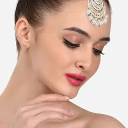 Zaveri Pearls Combo Of 3 Gold Tone Kundan Maangtikka-ZPFK13099 image 3