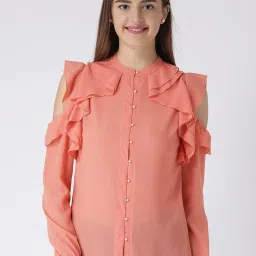 KASSUALLY Peach Relaxed Fit Shirt image 1