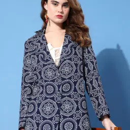 KASSUALLY Navy Printed Blazer image 1