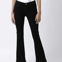 KASSUALLY Black Cotton Relaxed Fit Mid Rise Jeans image 1