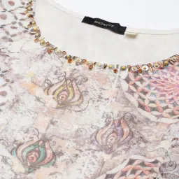 showoffff SHOWOFF Off White Printed Midi Dress image 3