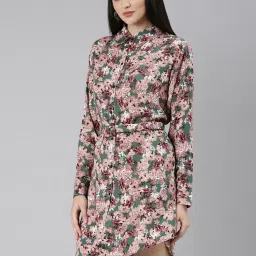 showoffff SHOWOFF Multicolor Floral Print Shirt Dress image 3