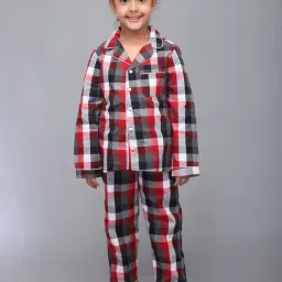Biglilpeople Unisex Multicolor Cotton Checks Full Sleeves Nightsuits-image-78
