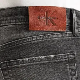 Calvin Klein Jeans Charcoal Grey Cotton Regular Fit Jeans image 5