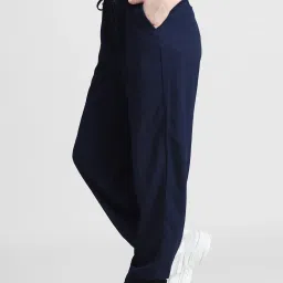Only Navy Polyester Relaxed Fit High Rise Joggers image 3