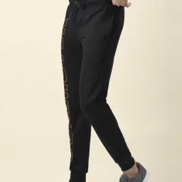 People by Pantaloons Black Regular Fit Printed Joggers image 3