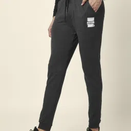 Ajile by Pantaloons Charcoal Melange Slim Fit Texture Joggers image 3