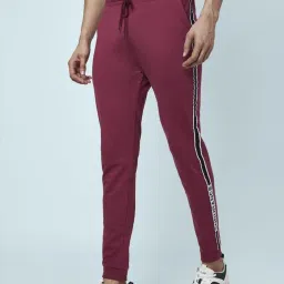 Ajile by Pantaloons Maroon Slim Fit Striped Joggers image 3