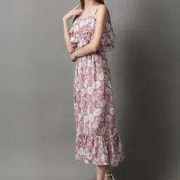 showoffff SHOWOFF Mauve Printed A-Line Dress image 3