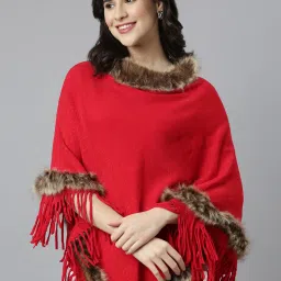 showoffff SHOWOFF Red Regular Fit Poncho image 1