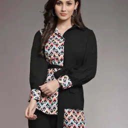 KASSUALLY Black Printed Shirt-image-49
