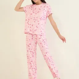 Sweet Dreams Pink Polyester Printed Pyjama Sets-picture-20