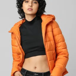 Only Orange Regular Fit Puffer Jacket image 1