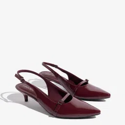 LUNA BLU by Westside Burgundy Slingback Mules image 1