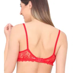N-Gal Red & Pink Lace Work Half Coverage Bras - Pack Of 2 image 3