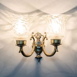 Fos Lighting Gold-Toned & White Double Wallchiere-picture-22