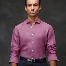 Rare Rabbit Pink Regular Fit Solid Shirt-image-44